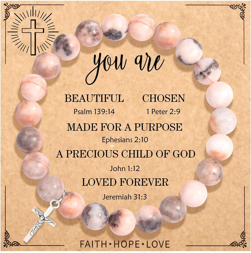 Paderast Christian Christmas Gifts for Women, Religious Cross Bracelet Gifts for Women/Daughter/Friend/Sister/Grandma/Granddaughter/Godmother/Her, Inspirational Birthday Faith Based Jewelry Stocking Stuffers Gifts - Image 1